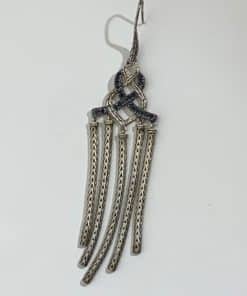 JOHN HARDY Black Sapphire Chain Earrings 3