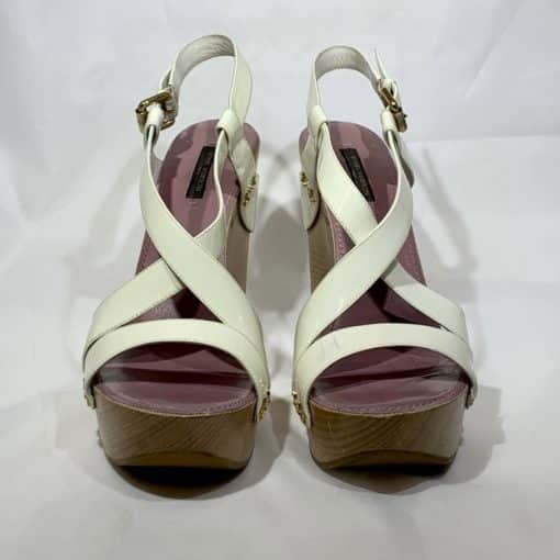 LOUIS VUITTON Patent Leather Wedge Sandal 1