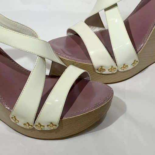 LOUIS VUITTON Patent Leather Wedge Sandal 3