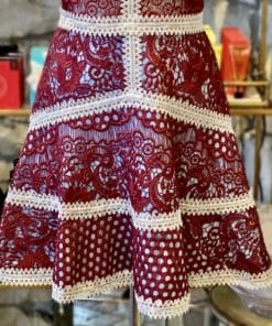 ALEXIS Crochet Rustikan Dress in Burgundy 1