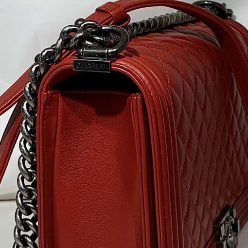 CHANEL New Medium Boy Flap Back Handbag in Red 1
