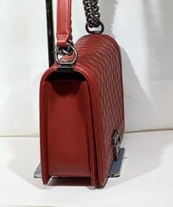 CHANEL New Medium Boy Flap Back Handbag in Red 5