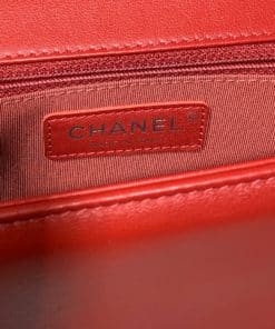 CHANEL New Medium Boy Flap Back Handbag in Red 9