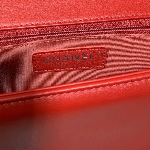 CHANEL New Medium Boy Flap Back Handbag in Red 9