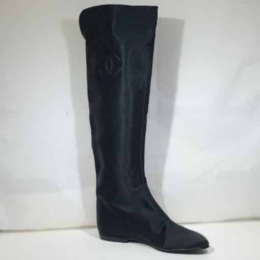 CHANEL Satin Boots in Black 3
