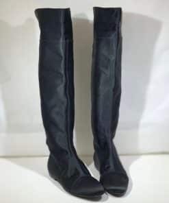 CHANEL Satin Boots in Black 4