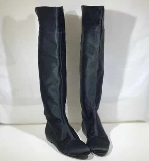 CHANEL Satin Boots in Black 4