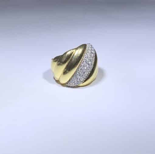 DAVID YURMAN 18k Yellow Gold Hampton Cable Ring with Diamonds 1