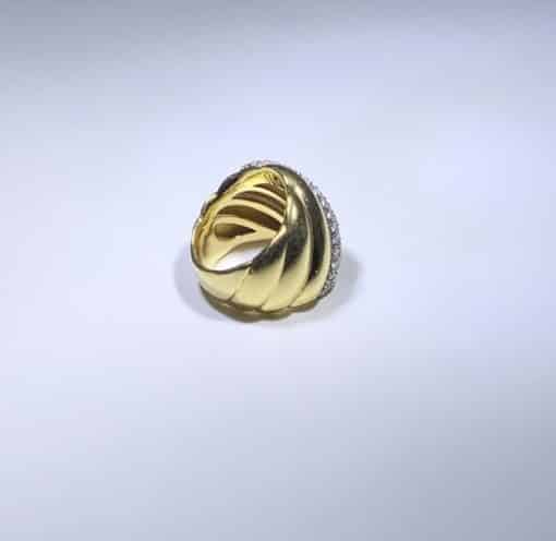 DAVID YURMAN 18k Yellow Gold Hampton Cable Ring with Diamonds 2