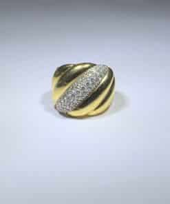DAVID YURMAN 18k Yellow Gold Hampton Cable Ring with Diamonds