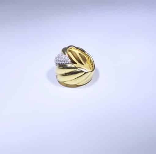 DAVID YURMAN 18k Yellow Gold Hampton Cable Ring with Diamonds 3