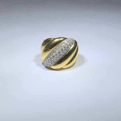 DAVID YURMAN 18k Yellow Gold Hampton Cable Ring with Diamonds