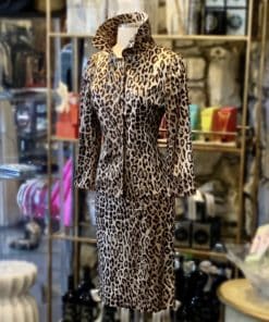 DOLCE GABBANA Leopard Print Skirt Suit