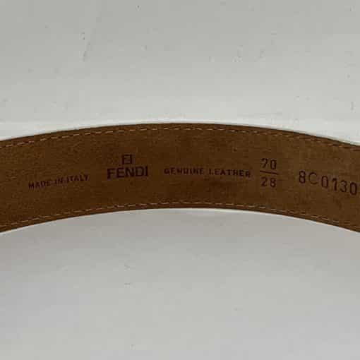 Fendi Logo Belt in White Leather 7028 3