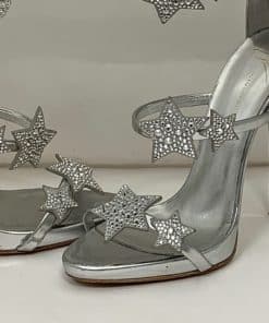 GIUSEPPE ZANOTTI Crystal Star Sandal Heel in Silver    More Than