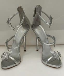 GIUSEPPE ZANOTTI Crystal Star Sandal Heel in Silver 3