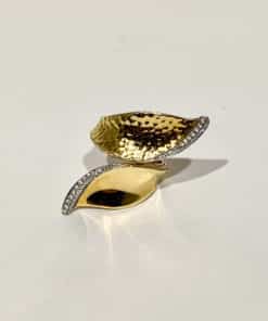 JOHN HARDY Pave Wave Bypass Ring in 18k Gold with Diamonds 1