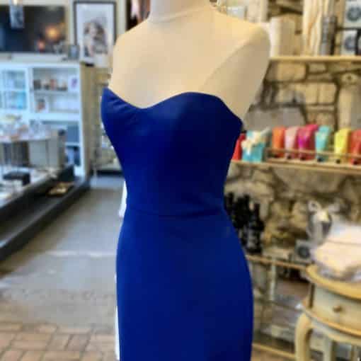 ROMONA KAVEZA Strapless Evening Gown in Cobalt Blue 2