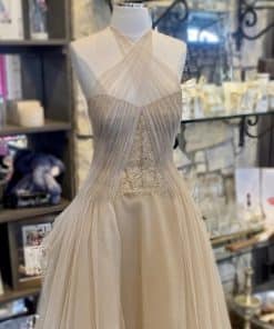 VERA WANG Tulle Gown in Gold Nude 7