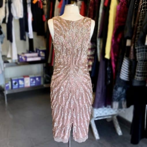 AIDAN MATTOX Sequin Dress in Rose Gold 4 1