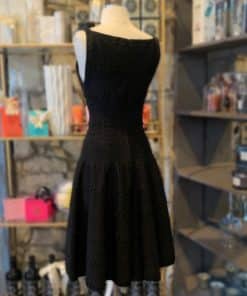 ALAIA Fit and Flare Knit Dress in Black 40 2