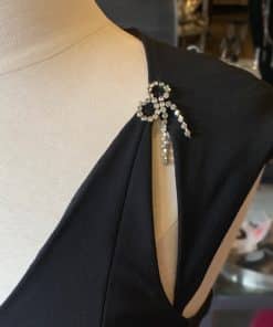 BLUMARINE Crystal Bow Midi Dress in Black 1