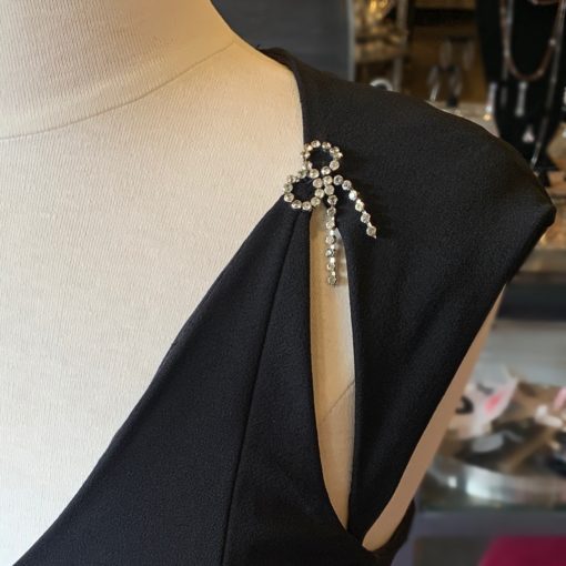 BLUMARINE Crystal Bow Midi Dress in Black 1