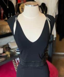 BLUMARINE Crystal Bow Midi Dress in Black 3