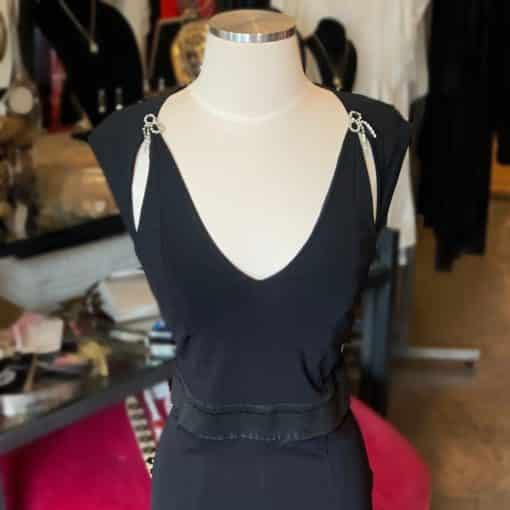 BLUMARINE Crystal Bow Midi Dress in Black 3