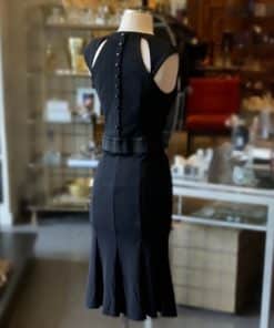 BLUMARINE Crystal Bow Midi Dress in Black 4