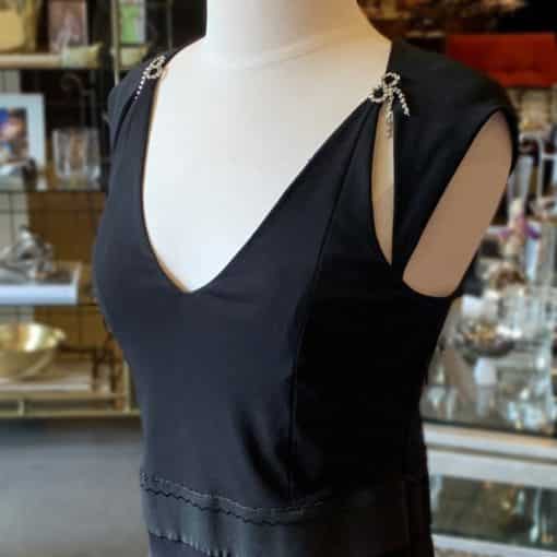 BLUMARINE Crystal Bow Midi Dress in Black 5