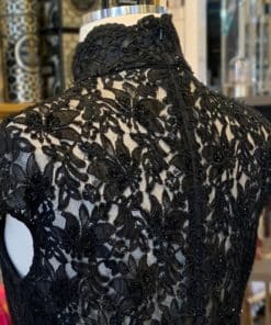 CARMEN MARC VALVO Beaded Lace Dress in Black 2
