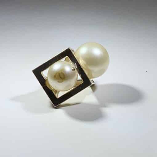 CHANEL Double Pearl Cocktail Ring 3