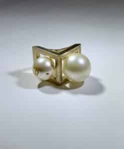 CHANEL Double Pearl Cocktail Ring 6