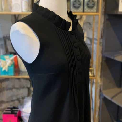 FENDI Fleece Wool Ruffle Dress in Black 1