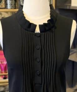 FENDI Fleece Wool Ruffle Dress in Black 2