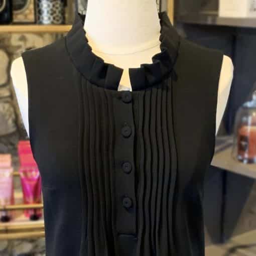 FENDI Fleece Wool Ruffle Dress in Black 2