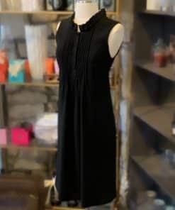 FENDI Fleece Wool Ruffle Dress in Black