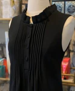 FENDI Fleece Wool Ruffle Dress in Black 4