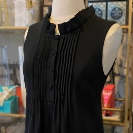 FENDI Fleece Wool Ruffle Dress in Black 4