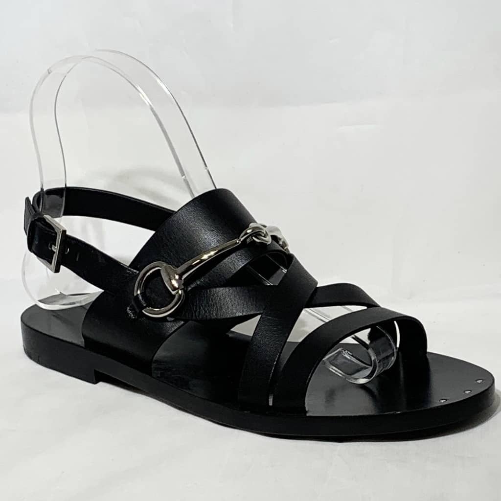 Gucci Horsebit leather thong sandals - White