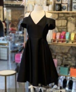 HALSTON HERITAGE Fit Flare Cocktail Dress in Black