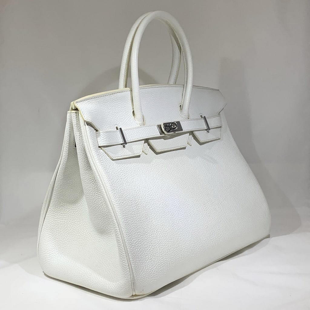 HERMES Birkin 35 in White Clemence Leather - More Than You Can Imagine