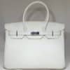 HERMES Birkin 35 in White Clemence Leather