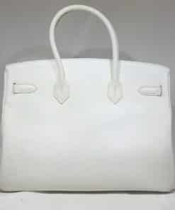 HERMES Birkin 35 in White Clemence Leather 5