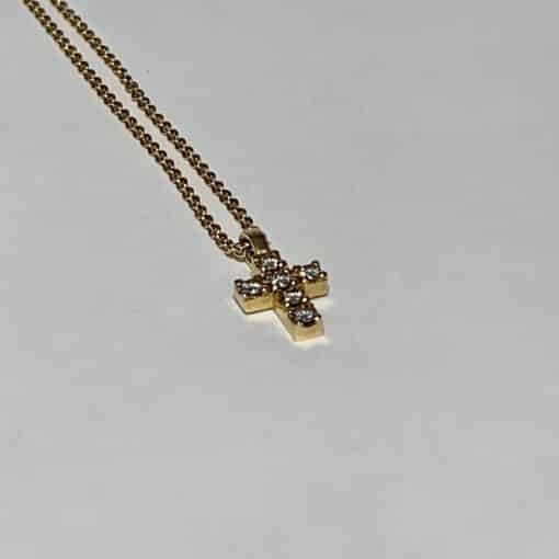 JAMES AVERY 18k Gold Diamond Petite Latin Cross Necklace
