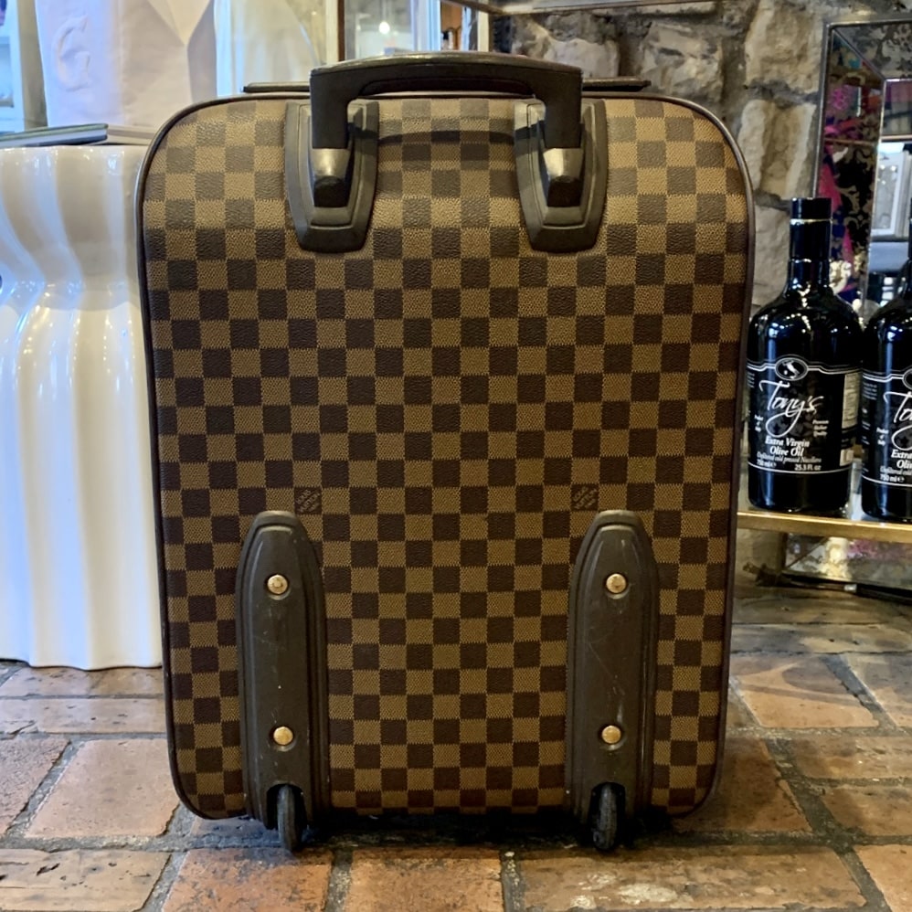 Louis Vuitton Damier Ebene Pegase 45 Rolling Luggage Brown Leather  ref.293635 - Joli Closet