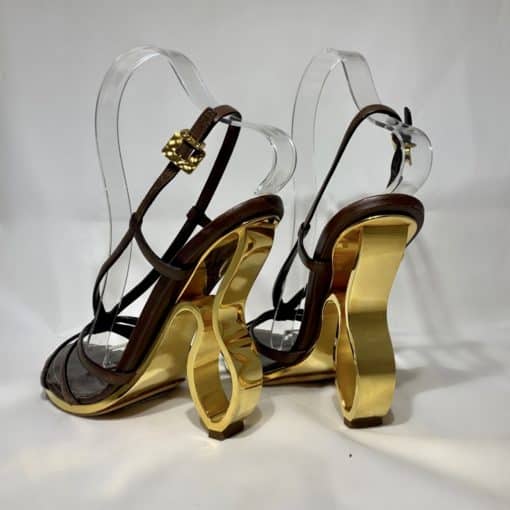 gold louis vuitton high heels
