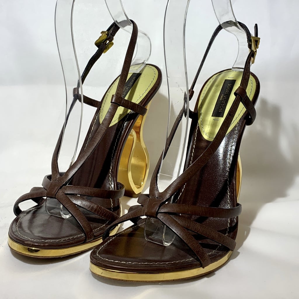 Louis Vuitton Mink High Gold Heel Stiletto 37.5 (US Size 7.5) Limited  Edition