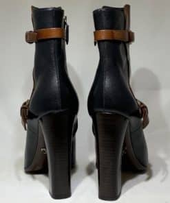 PRADA Two Tone Buckle Boots in Brown and Black 2